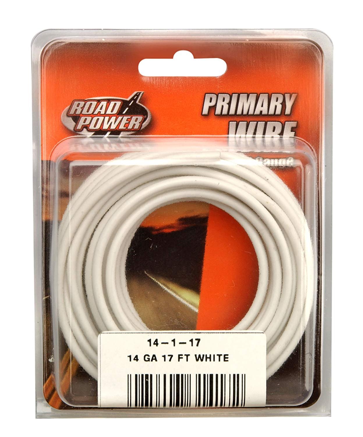Coleman Cable 14-1-17 14-Gauge 17-Foot Automotive Copper Wire, White 